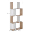 Four-Tier Double 'S' Shelving Unit - White & Oak