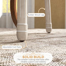 French Style Wooden Dining Chairs - Cream White Set of 2