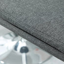 Grey Swivel Fabric Bar Stools Set of 2 - Adjustable Counter Height Chairs with Backrest and Footrest