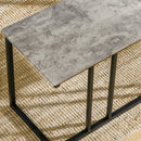 Grey Concrete Effect Dining Set for 4 - Steel Frame Table and Bench