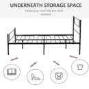 Black Metal King Bed Frame with Storage Space