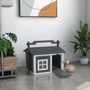 Grey Portable Indoor/Outdoor Rabbit Hutch with Top Handle and Openable Roof