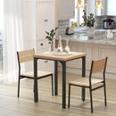 3-Piece Dining Set, Light Wood/Black