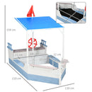 Blue Kids Sandpit with UV Canopy - Ages 3-8