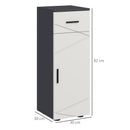 Grey Slim Bathroom Storage Cabinet with Drawer and Cupboard