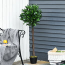 Set of 2 120cm Artificial Green Bay Laurel Topiary Trees - Indoor/Outdoor Decor