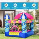 Kids Blue Inflatable Bouncy Castle Trampoline with Blower, Ages 3-8, Stars Design