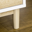 Modern White and Oak Bookcase with Drawers and Open Shelf