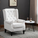 Retro Cream White Wingback Accent Chair for Living Room and Bedroom