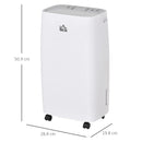 White 12L/Day Dehumidifier with Continuous Drainage, 2.5L Tank, Timer & Humidity Display