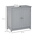 Grey Under-Sink Storage Cabinet with Adjustable Shelf - 60x60cm