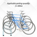 Silver Bike Storage Rack - Floor/Wall Mount, Locking Stand (3 Racks)