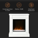 White Electric Fireplace Suite with Realistic Flame Effect and Remote Control