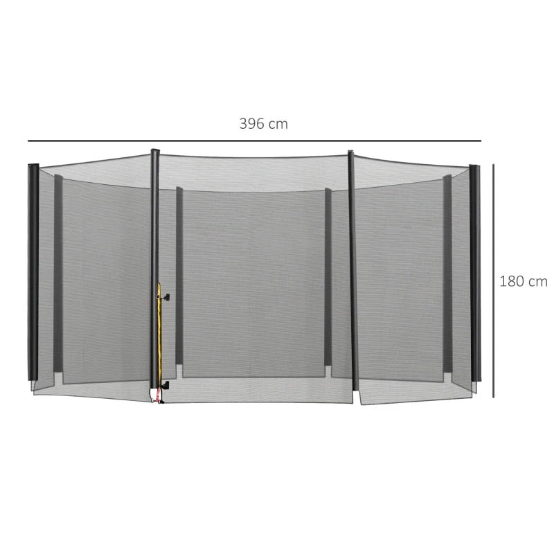 13ft Trampoline Safety Net Replacement - Black, Dual-Zip Enclosure Spare for 8-Pole Trampoline