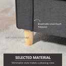 Dark Grey Modern 2 Seater Loveseat Sofa with Wood Legs and Armrests