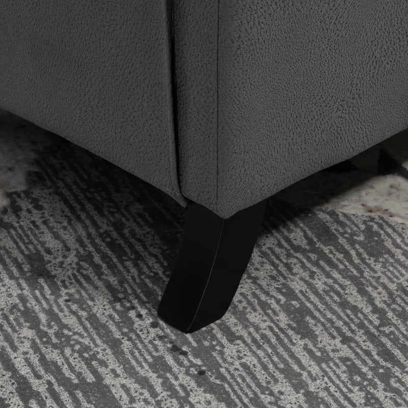Deep Grey Wingback Recliner Chair with Leg Rest