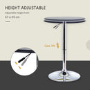 Black Round Bistro Bar Table with Adjustable Height