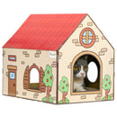 Cat House & Scratching Board Combo - Grey