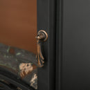 Black Electric Fireplace Stove with Realistic LED Flame Effect