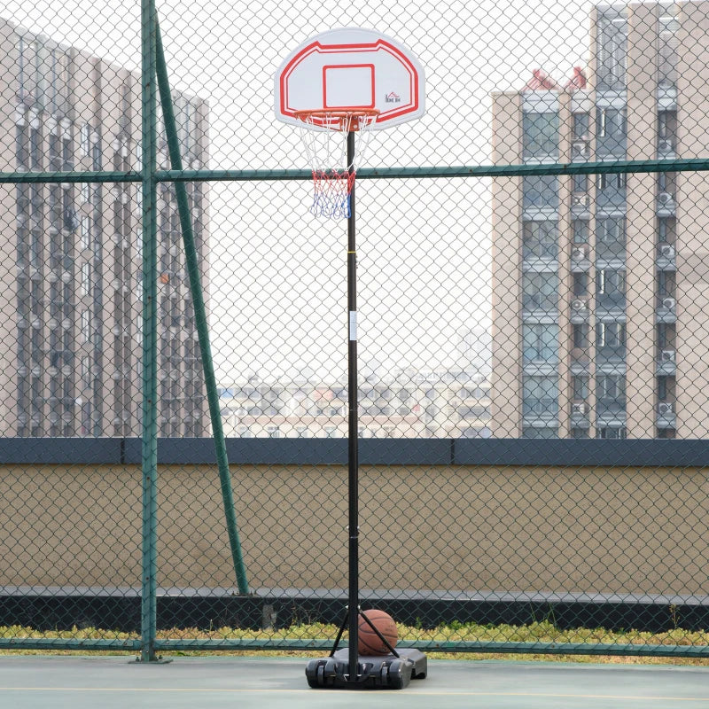 Red Portable Outdoor Basketball Hoop Stand - Adjustable Height, Sturdy Rim, Stable Base