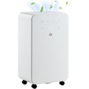 White Portable Dehumidifier with Air Purifier, 24H Timer, 5 Modes, 12L/Day