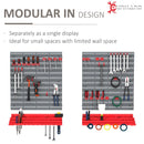 54-Piece Grey/Red On-Wall Tool Organizer Kit for Home Garage DIY