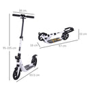 White Folding Urban Scooter with Rear Brake & Shock Absorption System