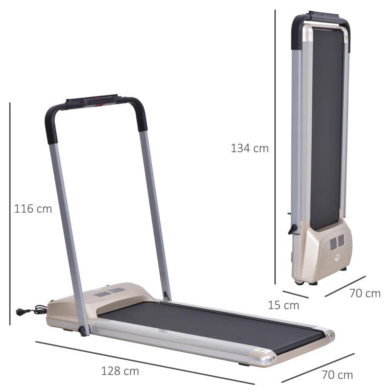 Compact Electric Treadmill with Safety Features and LCD Monitor - Black