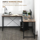 L-Shaped Black Gaming Desk - Home Office Computer Workstation