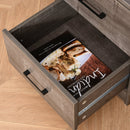 Grey Writing Desk with Drawers and Storage Shelf, 107 x 48cm - Home Office Study Workstation