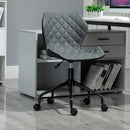 Grey Fabric Swivel Task Chair with Adjustable Height and Wheels