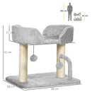 Cat Tree with Toy Balls and Scratching Post - Light Grey