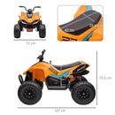 12V Orange Quad Bike for Kids, Music, Headlights, MP3, Suspension Wheels - Ages 3-8