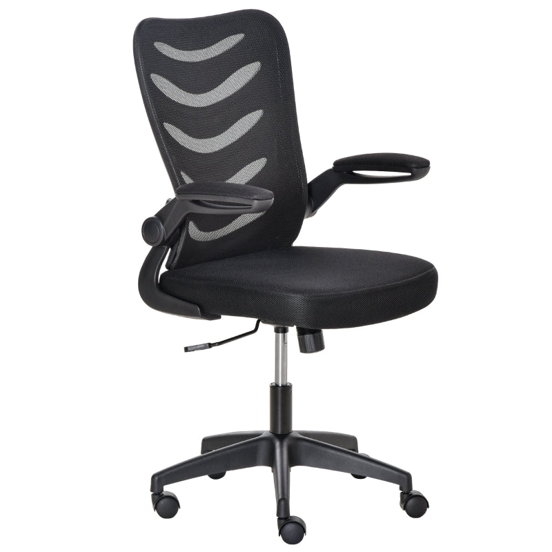 Black Mesh Office Chair with Lumbar Support & Adjustable Height