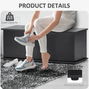 Black Wooden Storage Box Chest with Lid - 100 x 40 x 40 cm