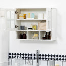 White Wall-Mounted Bathroom Medicine Cabinet with Shelves