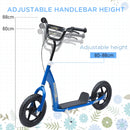 Blue Kids Stunt Scooter with 12" EVA Tyres & Rear Brake