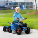 Blue 6V Quad Bike with Back Trailer for Toddlers 18-36 Months
