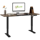 Black Adjustable Electric Standing Desk with LED Display - 72-116cm