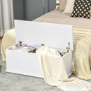 White Wooden Storage Bench with Lid