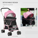 3-in-1 Pink Pet Stroller for Extra Small & Small Dogs