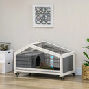 Dark Grey Small Animal Hutch with Wheels and Water Bottle