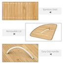 Natural Bamboo Laundry Basket with Lid, 55L Capacity