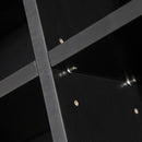 Black Wooden Media Storage Shelf with 10 Adjustable Shelves