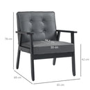 Grey Retro-Style Faux Leather Accent Chair