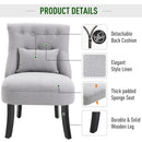 Grey Fabric Upholstered Single Tub Chair with Pillow and Solid Wood Legs