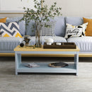 Grey Rustic Coffee Table with Storage and Wood Effect Top