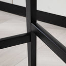 Black Wooden Bar Stools with Faux Leather Seats - Set of 2