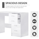White High Gloss Computer Desk with Drawers