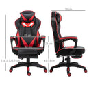 Red Gaming Chair with Lumbar Support, Footrest, and Headrest